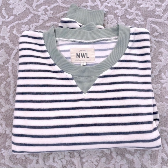 Madewell MWL Velour Stripe Crewneck - Picture 12 of 15